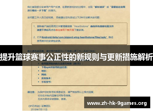 提升篮球赛事公正性的新规则与更新措施解析 提升篮球赛事公正性的新规则与更新措施解析
